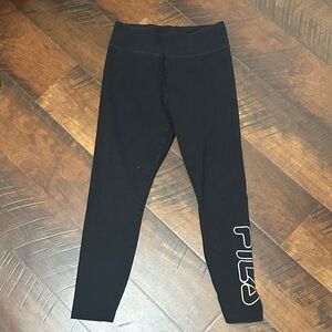 Fila Black Leggings with Bold Logo